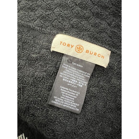 Tory Burch Knit Scarf in Black - Picture 5 of 5